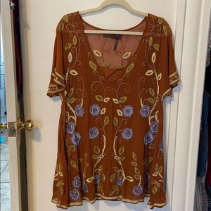 Burnt orange beaded dress